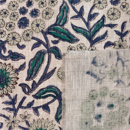 Dhani Block Printed Linen Fabric
