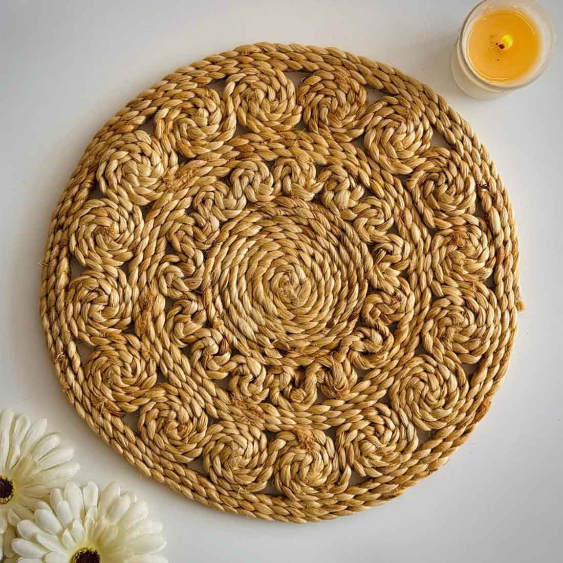 Krama Round Jute Placemat