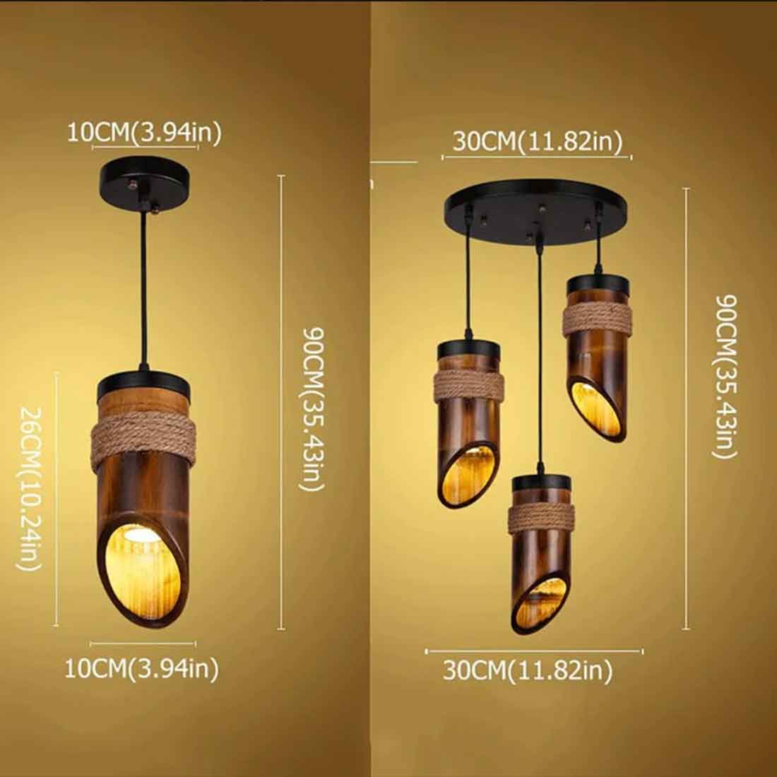 Bamboo Hanging Vertical Lampshade (With Electrical Accessories)