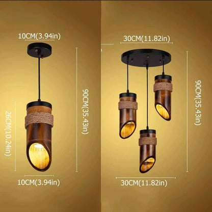 Bamboo Hanging Vertical Lampshade (With Electrical Accessories)