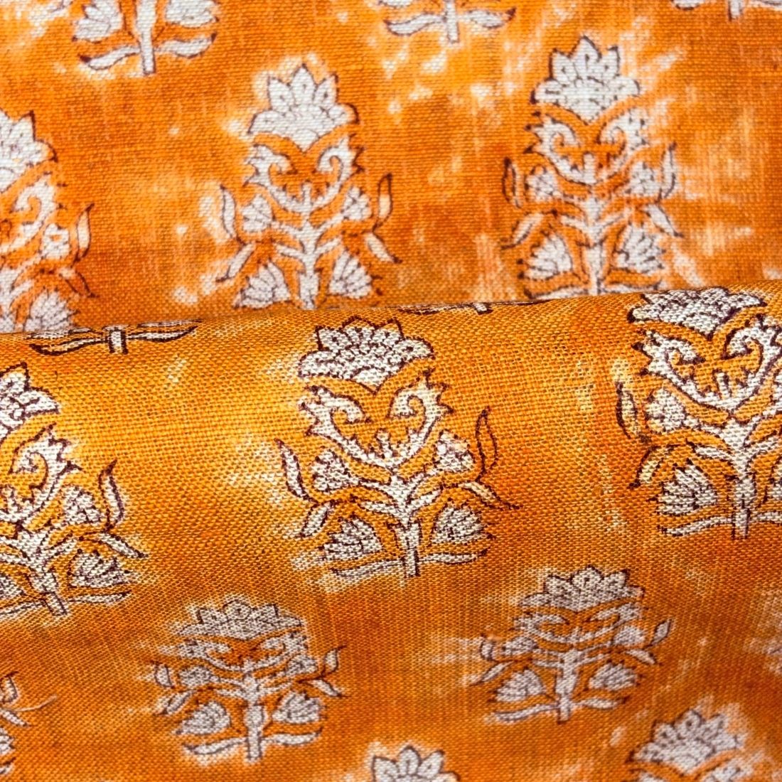 Surai Block Printed Linen Fabric
