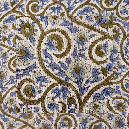 Nayra Block Printed Linen Fabric