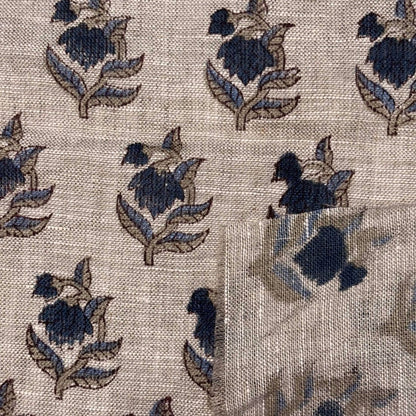 Ganga Block Print Linen Fabric