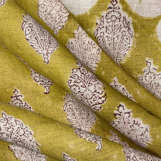 Baith Block Printed Linen Fabric