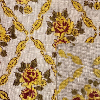 Taana Block Printed Linen Fabric | Upholstery & Home Décor Fabric