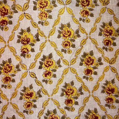 Taana Block Printed Linen Fabric | Upholstery & Home Décor Fabric