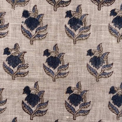 Ganga Block Print Linen Fabric