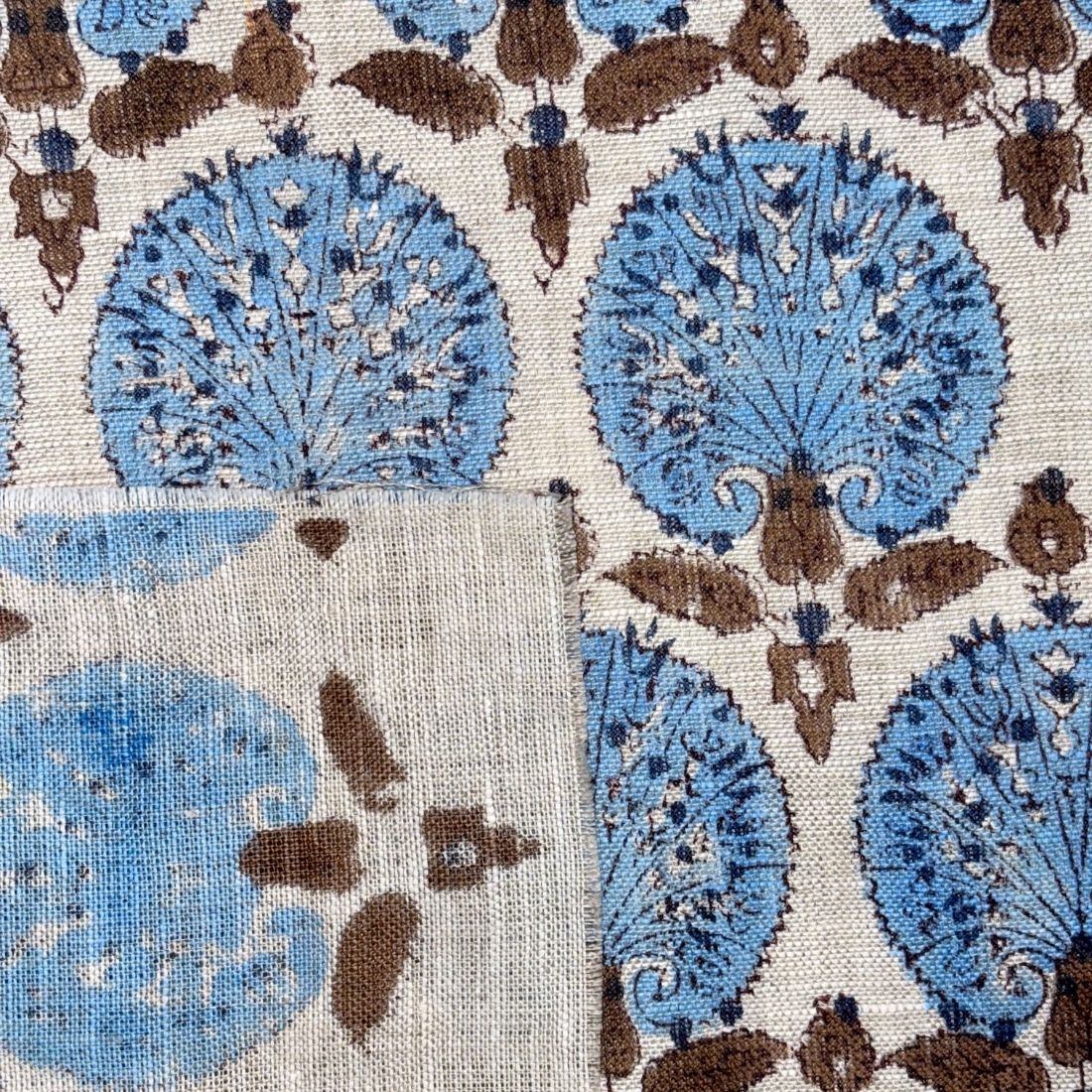 Laali Block Printed Linen Fabric | Upholstery & Home Décor Fabric