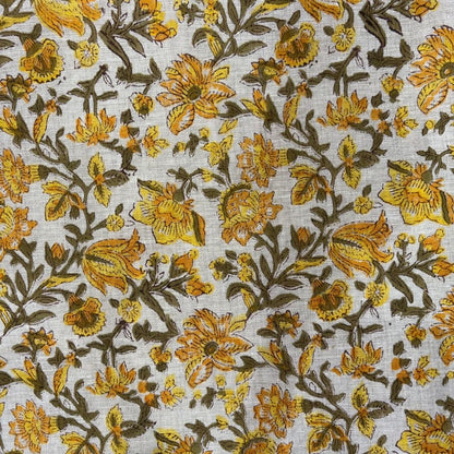 Selah Block Printed Linen Fabric | Upholstery & Home Décor Fabric