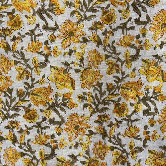 Selah Block Printed Linen Fabric | Upholstery & Home Décor Fabric