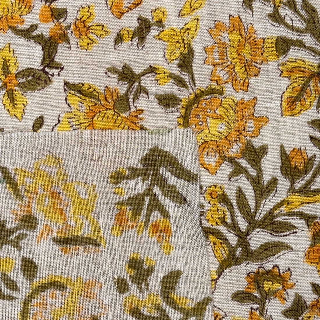 Selah Block Printed Linen Fabric | Upholstery & Home Décor Fabric