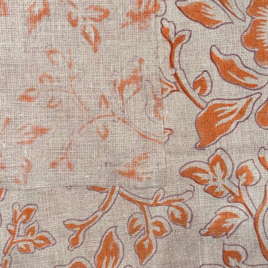 Gaura Block Printed Linen Fabric