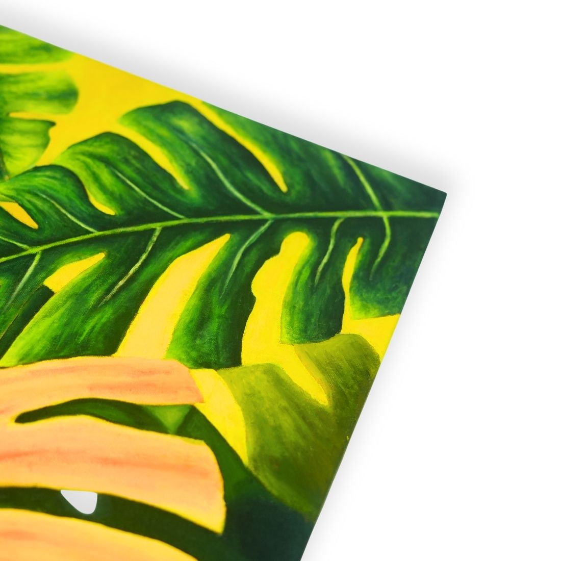 Hand Painted Leaf Canvas Wall Art