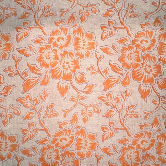 Gaura Block Printed Linen Fabric