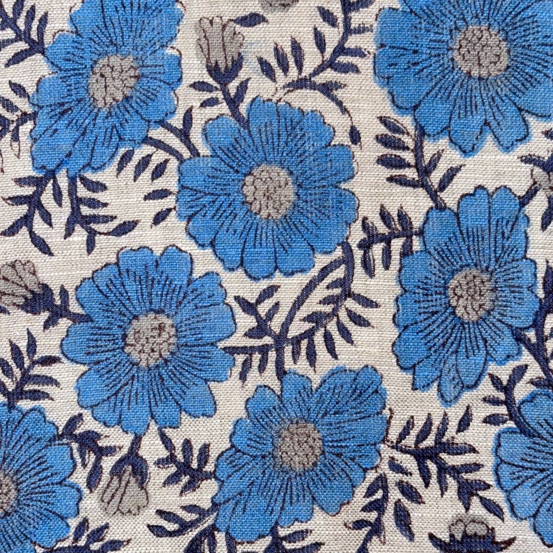 Haari Block Printed Linen Fabric