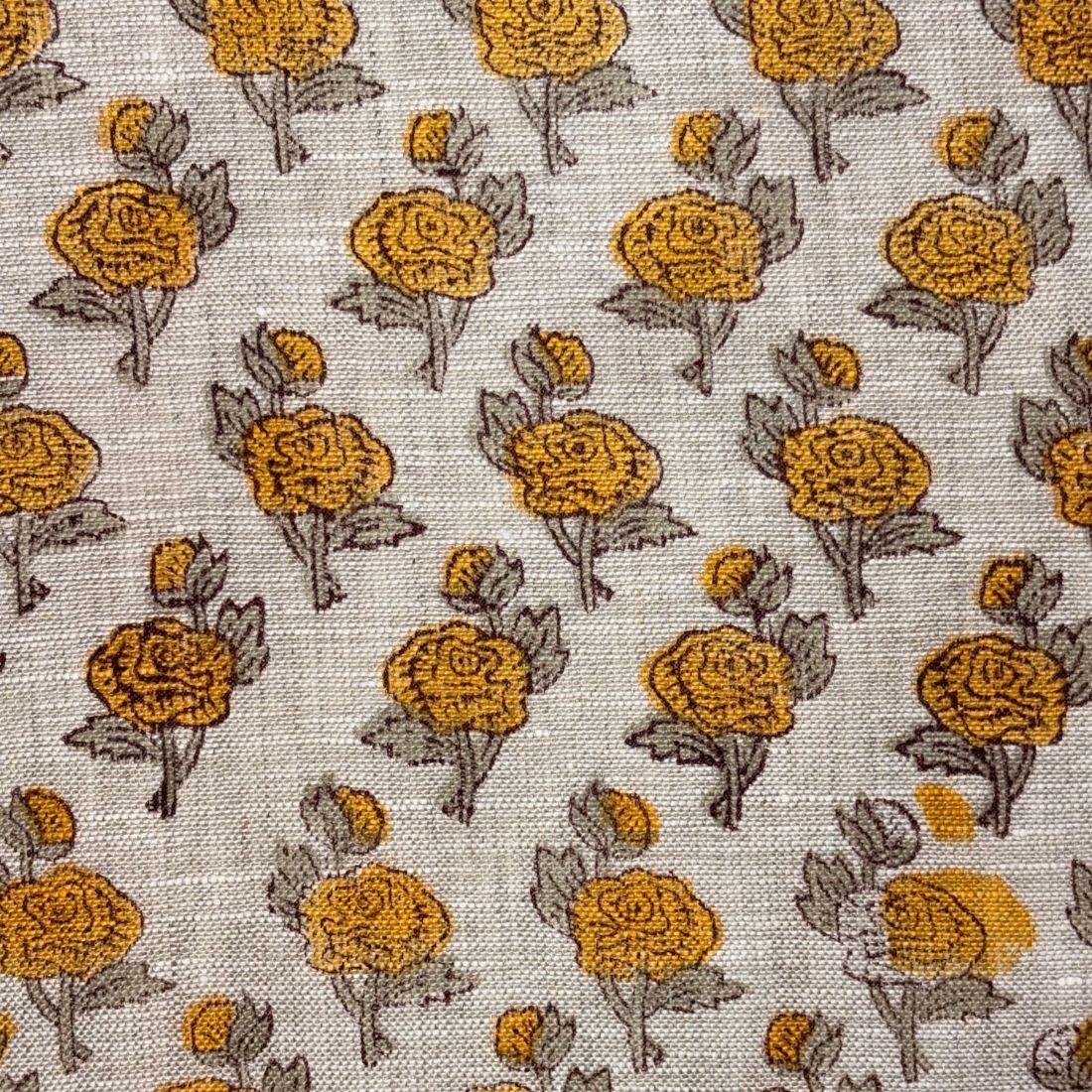 Suman Block Printed Linen Fabric