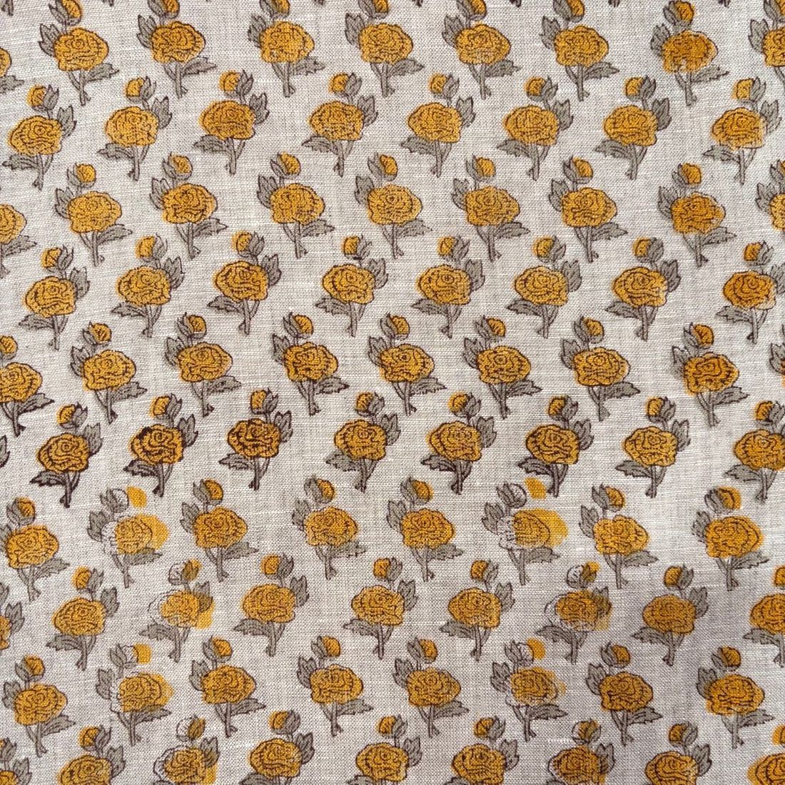 Suman Block Printed Linen Fabric