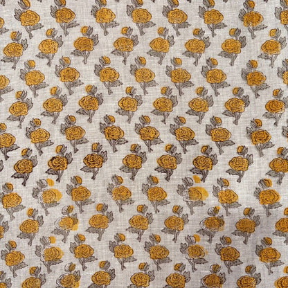 Suman Block Printed Linen Fabric
