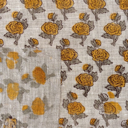 Suman Block Printed Linen Fabric