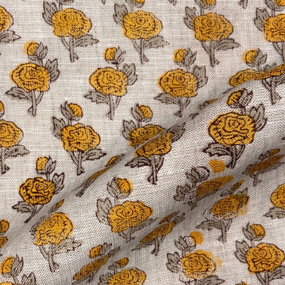 Suman Block Printed Linen Fabric