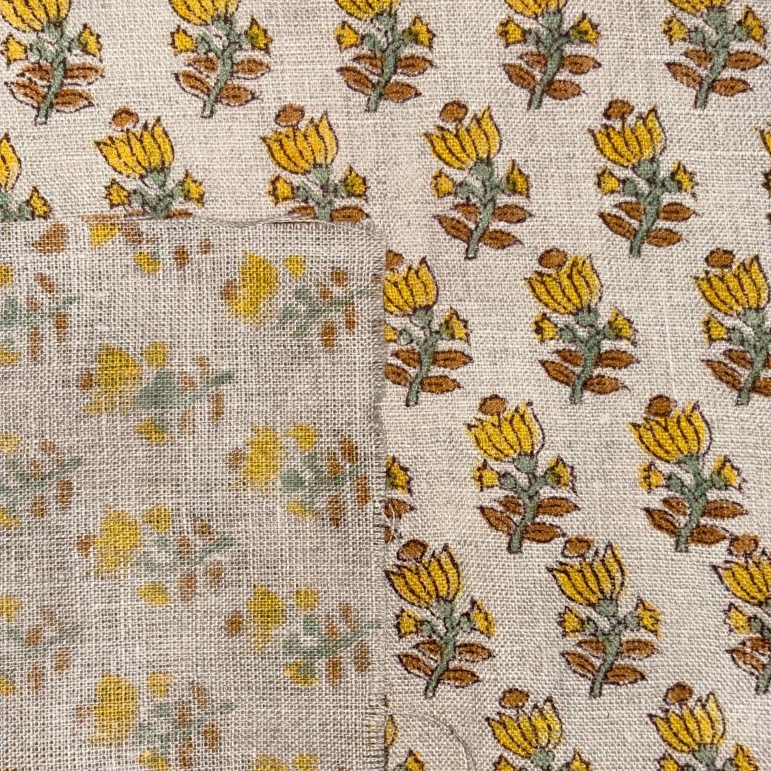 Faali Block Printed Linen Fabric