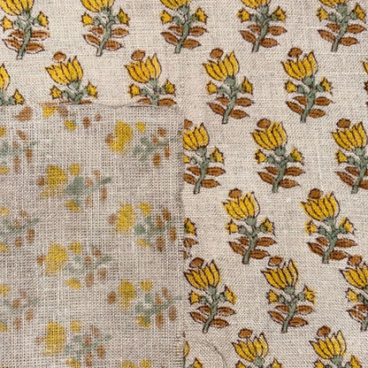 Faali Block Printed Linen Fabric