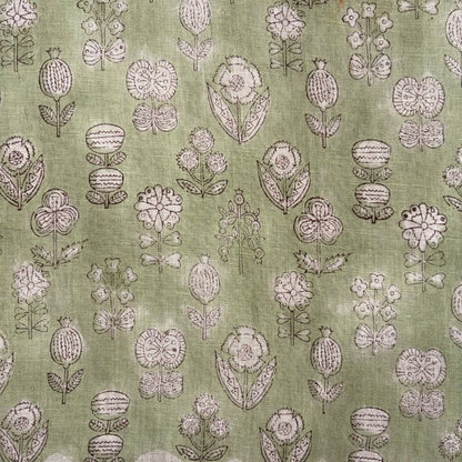 Zaima Block Printed Linen Fabric | Upholstery & Home Décor Fabric