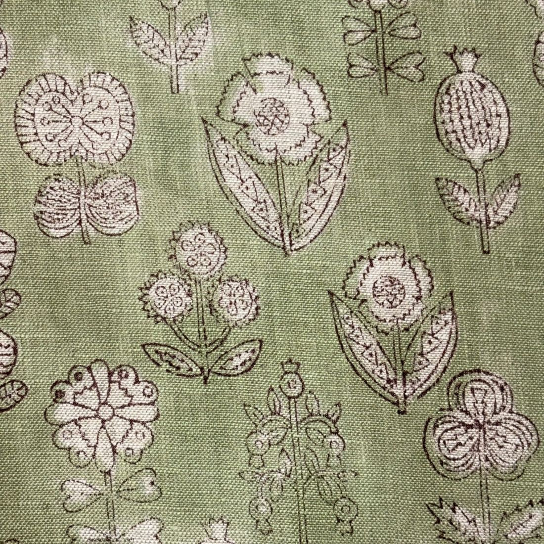 Zaima Block Printed Linen Fabric | Upholstery & Home Décor Fabric