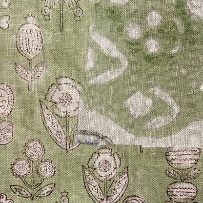 Zaima Block Printed Linen Fabric | Upholstery & Home Décor Fabric