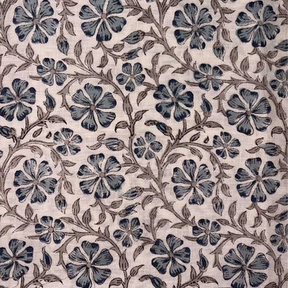 Nyra Linen 58" Block-Printed Jaal Upholstery Fabric