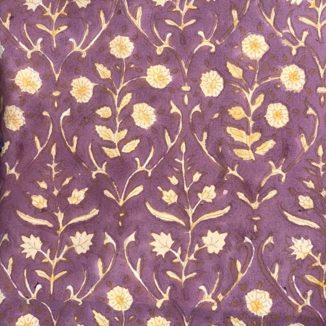 Vasudha Cotton 44" Block-Printed Jaal Upholstery Fabric