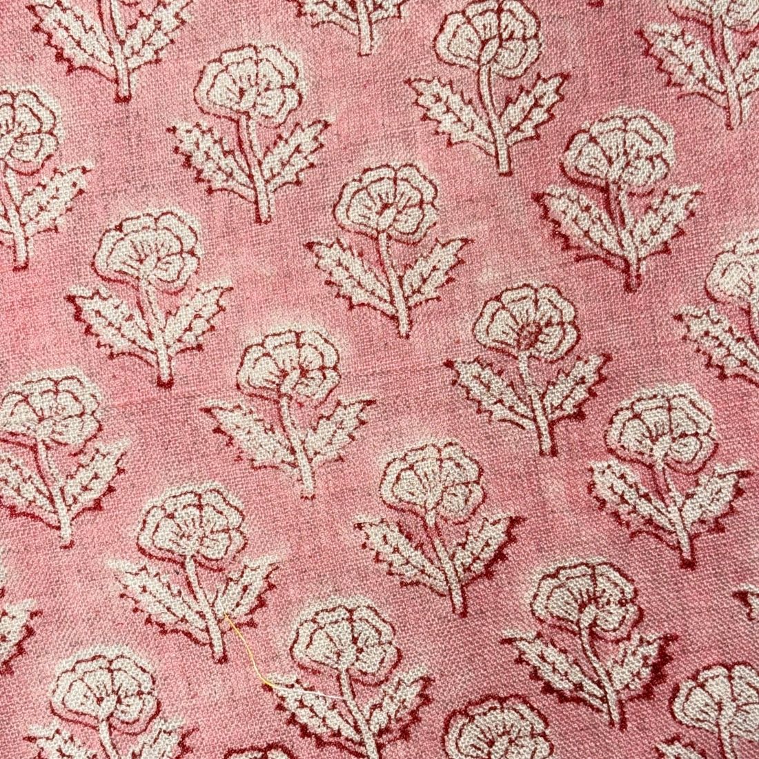 Nalli Block Printed Linen Fabric
