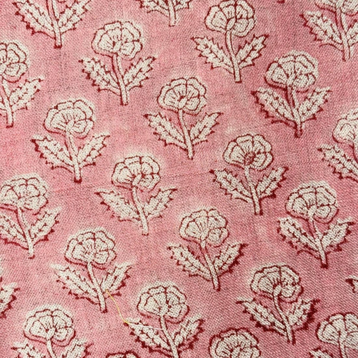 Kaamini Linen 58" Block-Printed Buti Upholstery Fabric