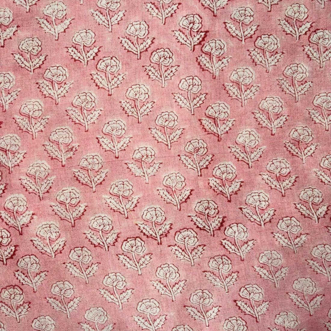 Nalli Block Printed Linen Fabric