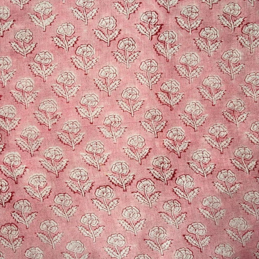 Nalli Block Printed Linen Fabric