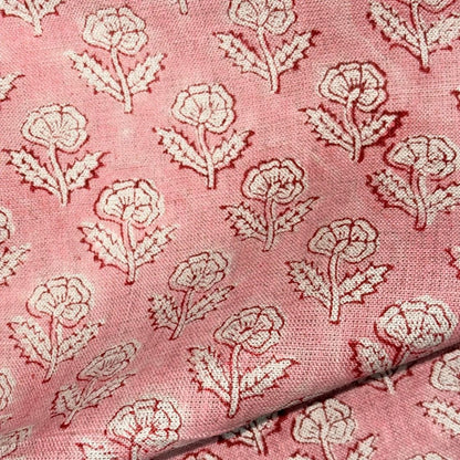 Nalli Block Printed Linen Fabric