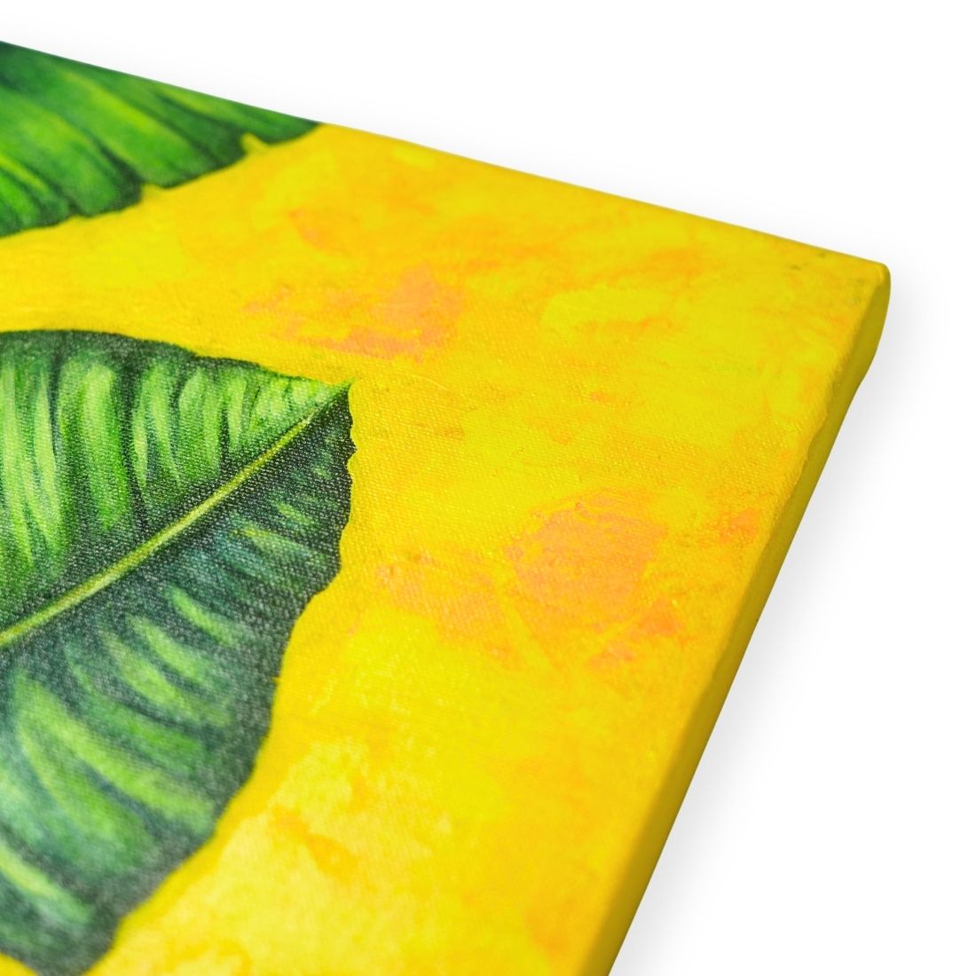 Hand Painted Tropical Leaf Canvas Wall Art