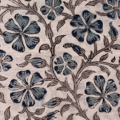 Nyra Linen 58" Block-Printed Jaal Upholstery Fabric