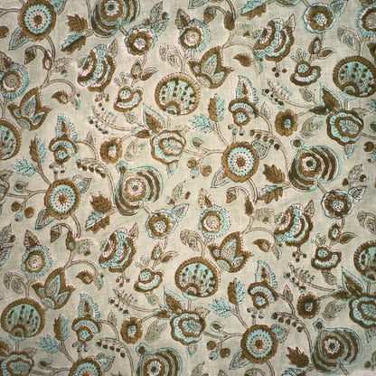 Tillu Block Printed Linen Fabric