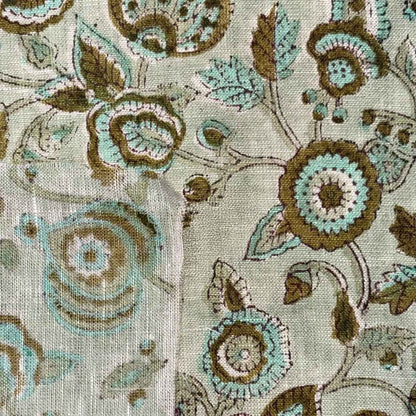 Tillu Block Printed Linen Fabric