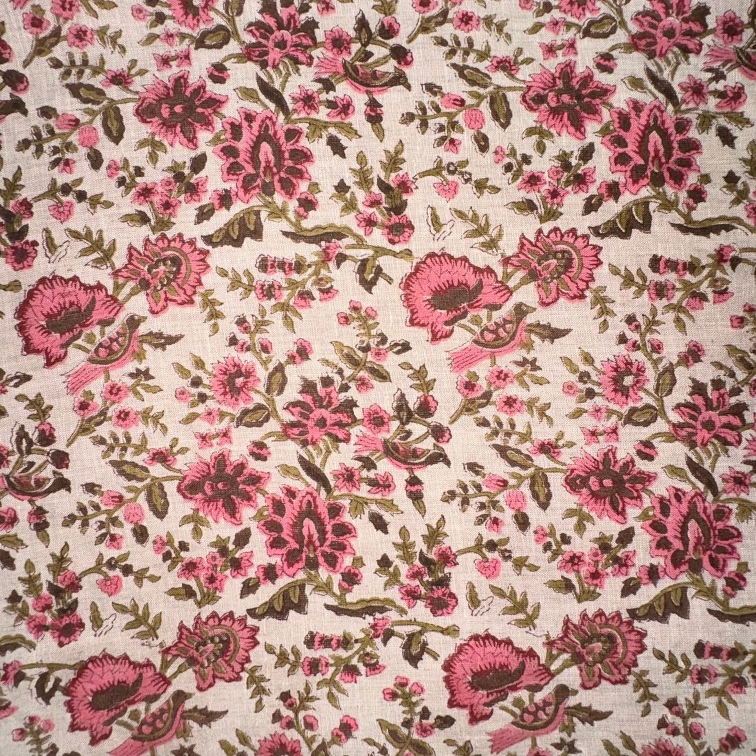 Haiza Block Printed Linen Fabric | Upholstery & Home Décor Fabric