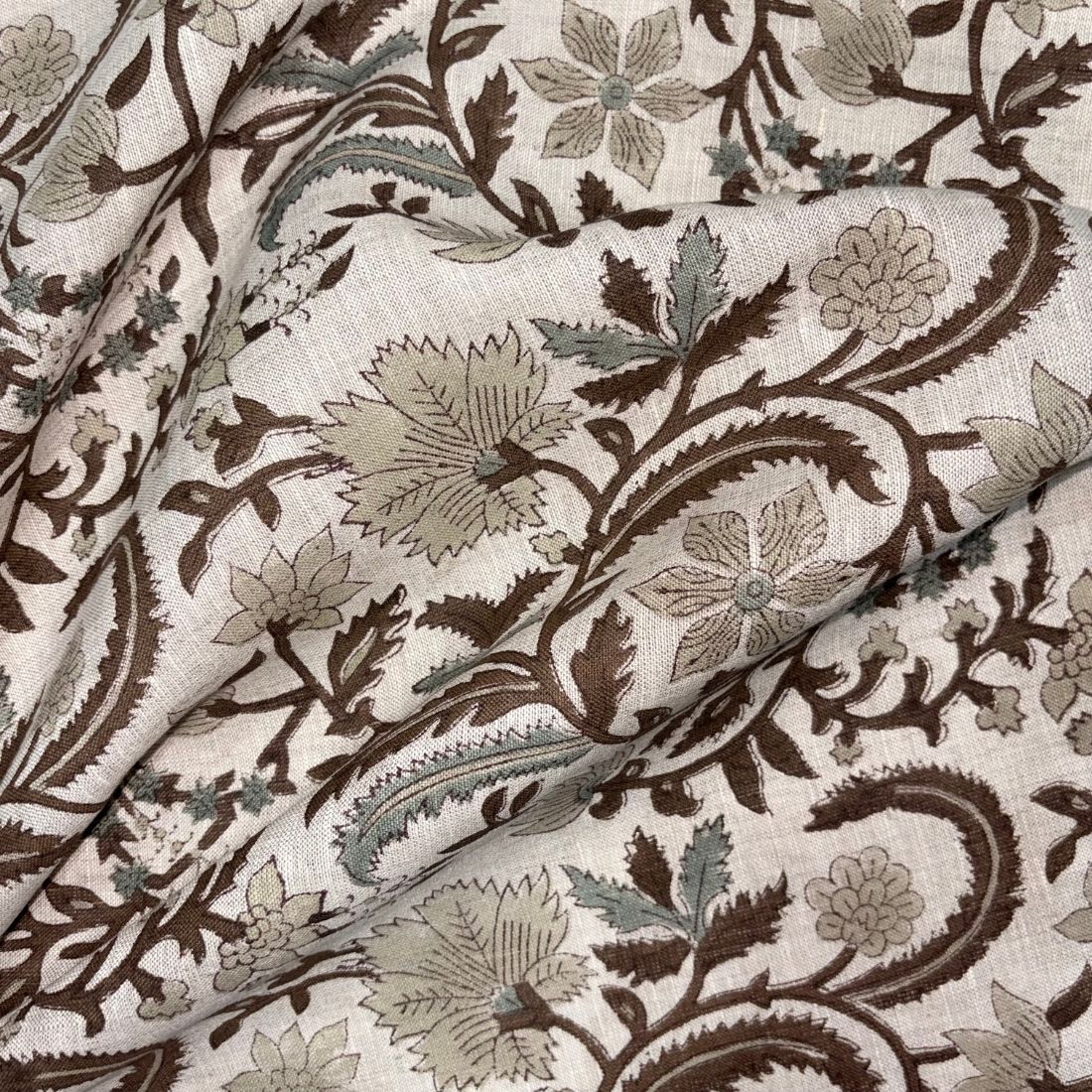Kairi Block Printed Linen Fabric