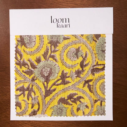 Kaamu Block Printed Linen Fabric | Upholstery & Home Décor Fabric