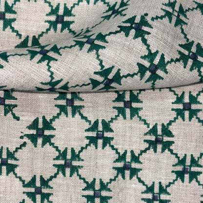 Kaaya Block Printed Linen Fabric | Upholstery & Home Décor Fabric