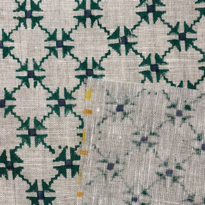Kaaya Block Printed Linen Fabric | Upholstery & Home Décor Fabric
