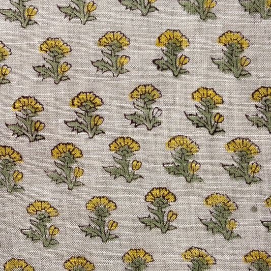 Ibaad Block Printed Linen Fabric | Upholstery & Home Décor Fabric