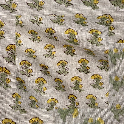 Ibaad Block Printed Linen Fabric | Upholstery & Home Décor Fabric