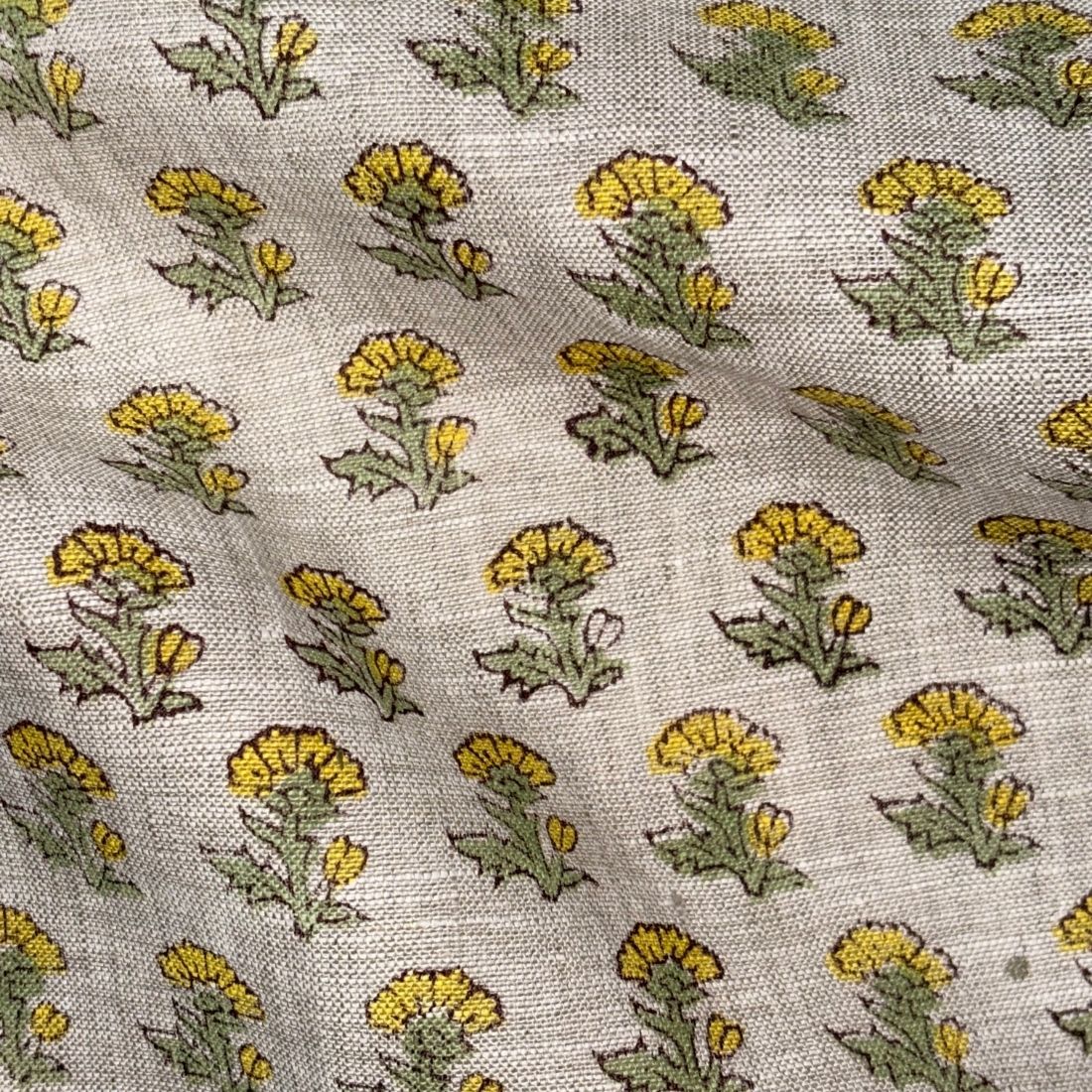 Ibaad Block Printed Linen Fabric | Upholstery & Home Décor Fabric