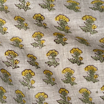 Ibaad Block Printed Linen Fabric | Upholstery & Home Décor Fabric