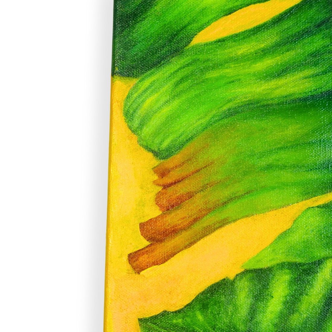 Hand Painted Tropical Leaf Canvas Wall Art